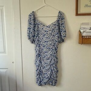 All in Favor Blue Floral Midi Dress